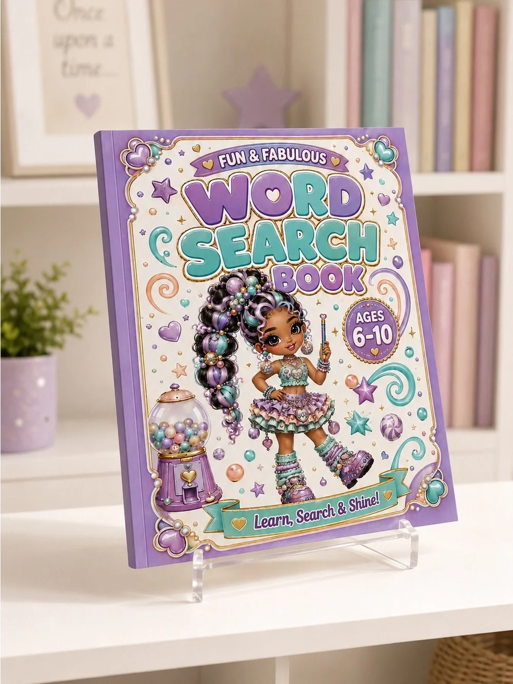 Fun & Fabulous Purple Word Search Book for Kids